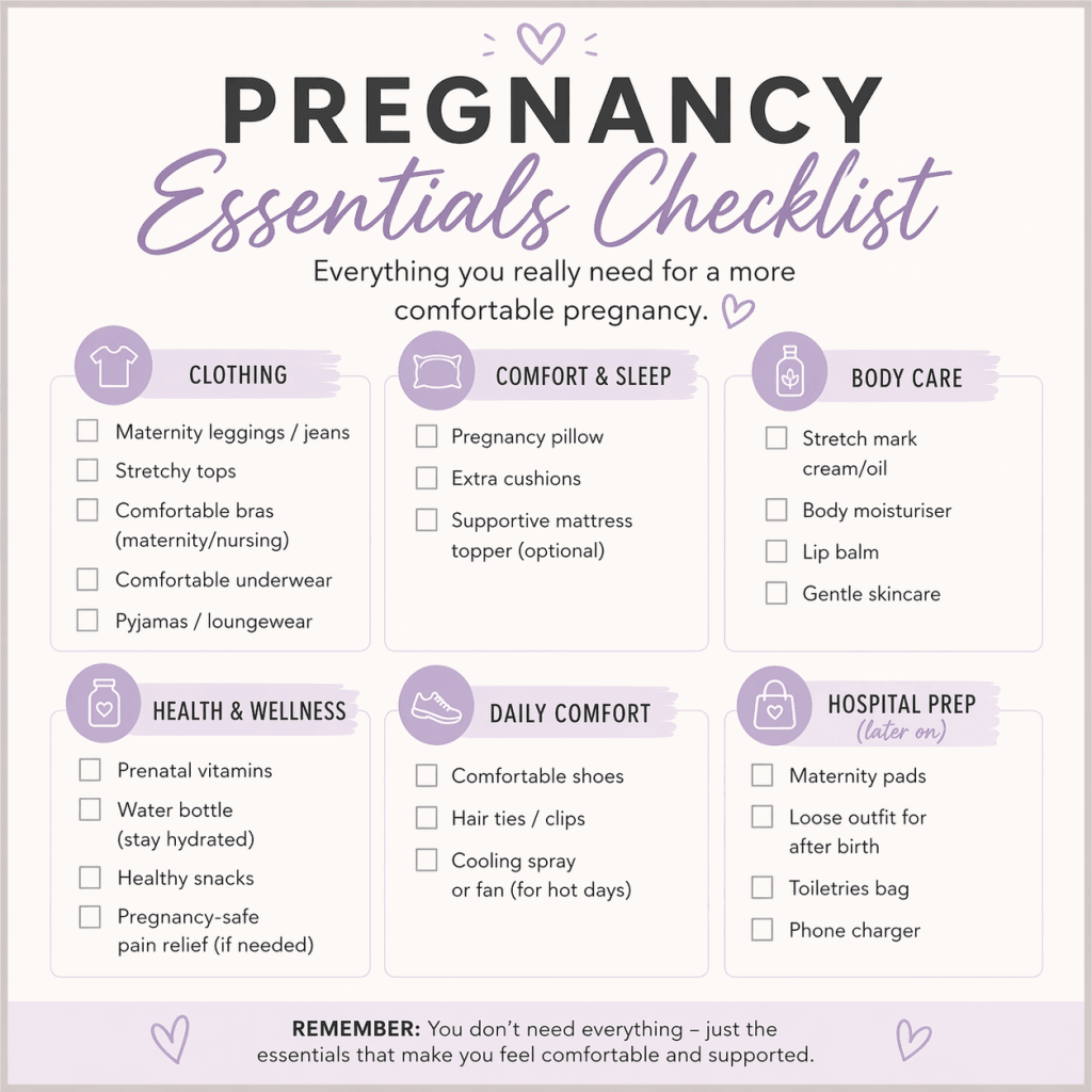 Printable Pregnancy Essentials Checklist